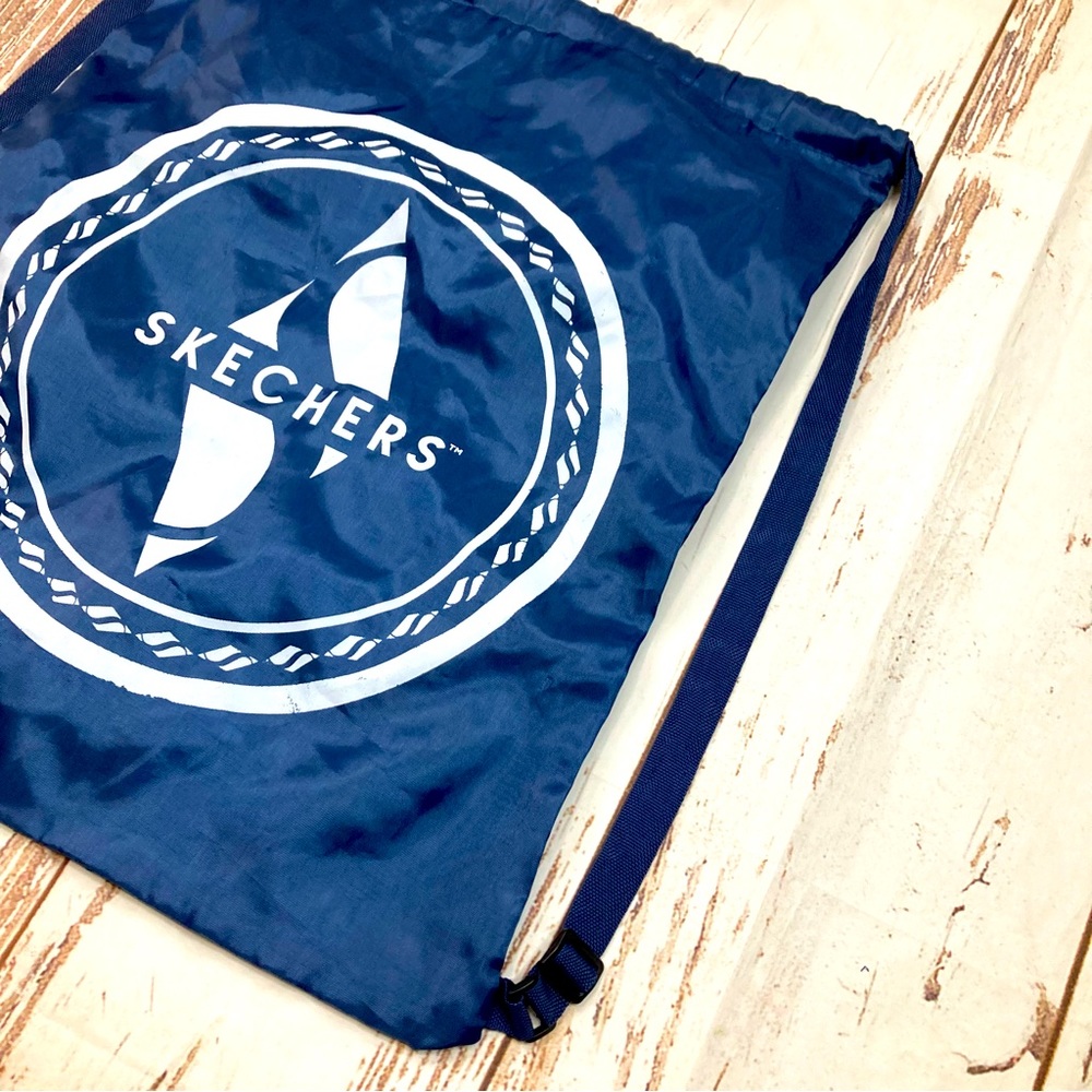 Skechers Cinch Bag Navy Blue & White Backpack View 3